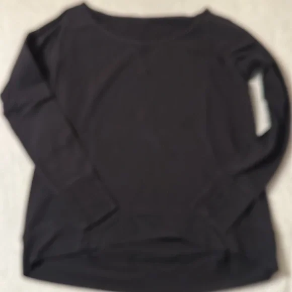 Lululemon Meditate Pullover Sweatshirt Size 10 Black Cotton Fleece Long Sleeve - Picture 4 of 5